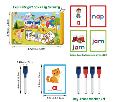 Sight Word Flash Cards – 100 Double-Sided, Writable & Wipeable